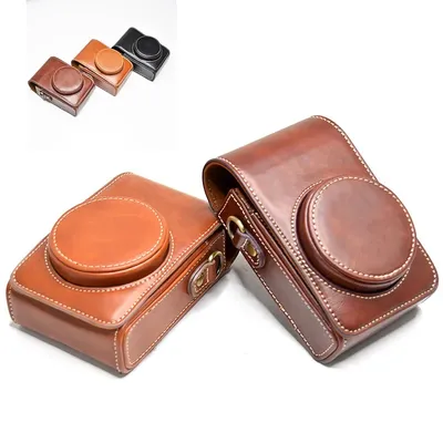 3 Colors Portable Camera Case Cover Carry Bag PU Leather Shoulder Strap for Sony