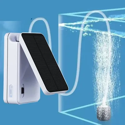 5V Solar Powers Chargings Oxygenator Fish Tanks Aquarium Air Pump Fishing Oxygen Pump Aerator with