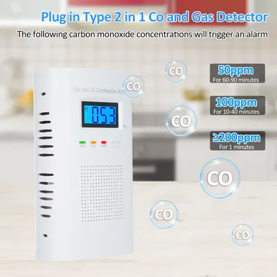 2in1 Gas Detector Carbon Monoxide Natural Gas Detector Combination Co Monoxide Propane LPG Gas