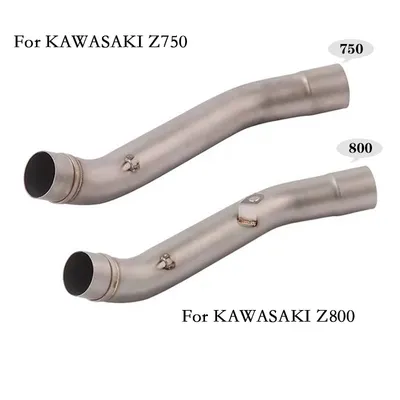 Motorcycle Exhaust Muffler 51MM Adapter Middle Tube Connect Link Pipe For KAWASAKI Z750 Z 750 2004 -