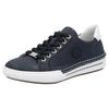 Plateausneaker RIEKER, Damen, Gr. 38, blau (nachtblau, weiß), Lederimitat, sportlich, Schuhe, Schnürschuh, Halbschuh, Freizeitschuh mit weißer Rahmennaht