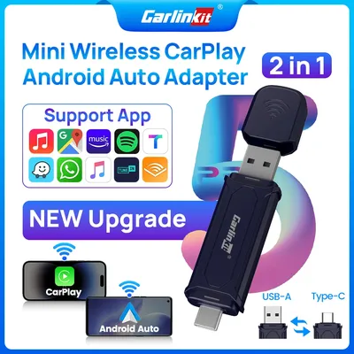CarlinKit Wireless Carplay Android Auto Adapter 2024 Mini Carplay Car Dongle OTA Update 2 in 1 Box for Spotify Mazda Hyundai VW