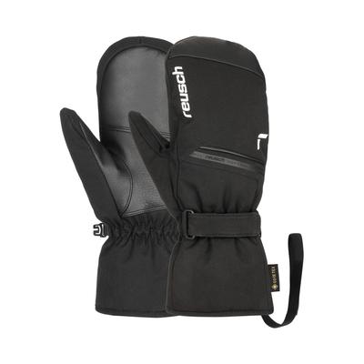 Fäustlinge REUSCH "Morris GORE-TEX Mitten", Damen, Gr. 8,5, schwarz-weiß (schwarz, weiß), 86% Polyester, 10% Ziegenleder, 4% Polyurethan, mehrfarbig, sportlich, Handschuhe, mit wasserdichter und atmungsaktiver Funktion Image