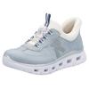 Slip-On Sneaker RIEKER SPORT "Ready2GO", Damen, Gr. 36, weiß (hellblau, weiß), Nubuklederimitat, Textil, casual, Schuhe, Schlupfschuh, Halbschuh, Freizeitschuh mit Schnellverschluss, Topseller