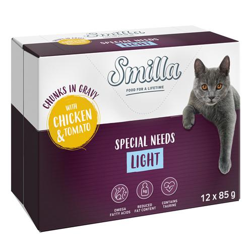 Smilla Frischebeutel Adult Light Häppchen in Sauce mit Gemüse - Huhn und Tomate (24 x 85 g)