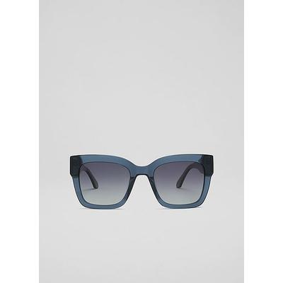 Elsa Blue Acetate Square Sunglass Frame, Blue
