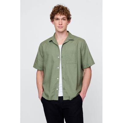 Gap Mens Green Linen-Cotton Shirt - Green