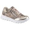 Plateausneaker WALDLÄUFER "H-AJALA", Damen, Gr. 4,5 (37,5), leo, goldfarben, Textil, Glattleder, animal-print, sportlich, Schuhe, Freizeitschuh, Halbschuh, Schnürer in Leo-Optik, Komfortweite H