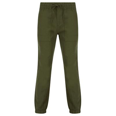 Trousers Fira Cotton Linen Comfort Fit Elasticated Waist Trousers in Olive Night / M - Tokyo Laundry