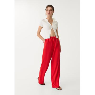 Stradivarius Long flowing smart trousers Red XL