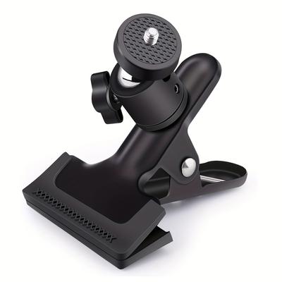 "TEMU Stainless Steel 360° Camera , Phone & Camera Flash Tripod With 1/4" Threaded Ball Head, Compatible With , Hero, Dslr Cameras - Max Folder Diameter 50mm" Image
