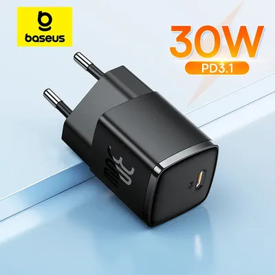 Baseus 30 W GaN Ladegerät PD Ladegerät für iPhone 15 14 13 12 11 Xs Max Schnellladegerät PD3.0 QC3.0 Telefon Ladegerät Typ C Tablets Ladegerät
