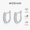 MODIAN D Farbe U Form Moissanit Ohrringe 925 Sterling Silber Elegante Exquisite Creolen Für Frauen
