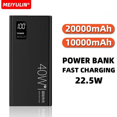 20000 mAh Große Kapazität Power Bank 22,5 W USB C Schnelle Ladegerät Für iPhone Samsung Xiaomi 10000 mAh Tragbare Mobile externe Batterie