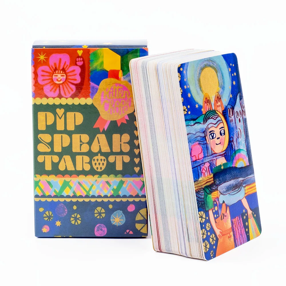 Pipspeak Tarot, 10,3 x 6 cm, ein entzückendes Deck im Marseille-Stil mit 78 Karten, umarmen die skurrile Welt des Pip-Lesens Image