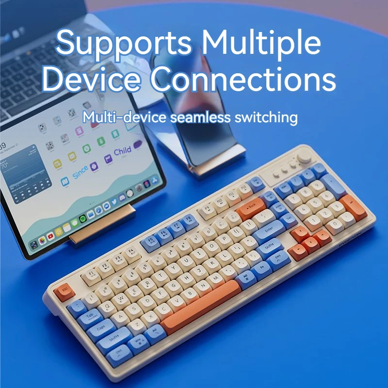 EWEADN V1 drahtlose mechanische Bluetooth-Tastatur für Office-Silent-Keyfeel, hochwertig, kompatibel mit Desktop und Laptop Image