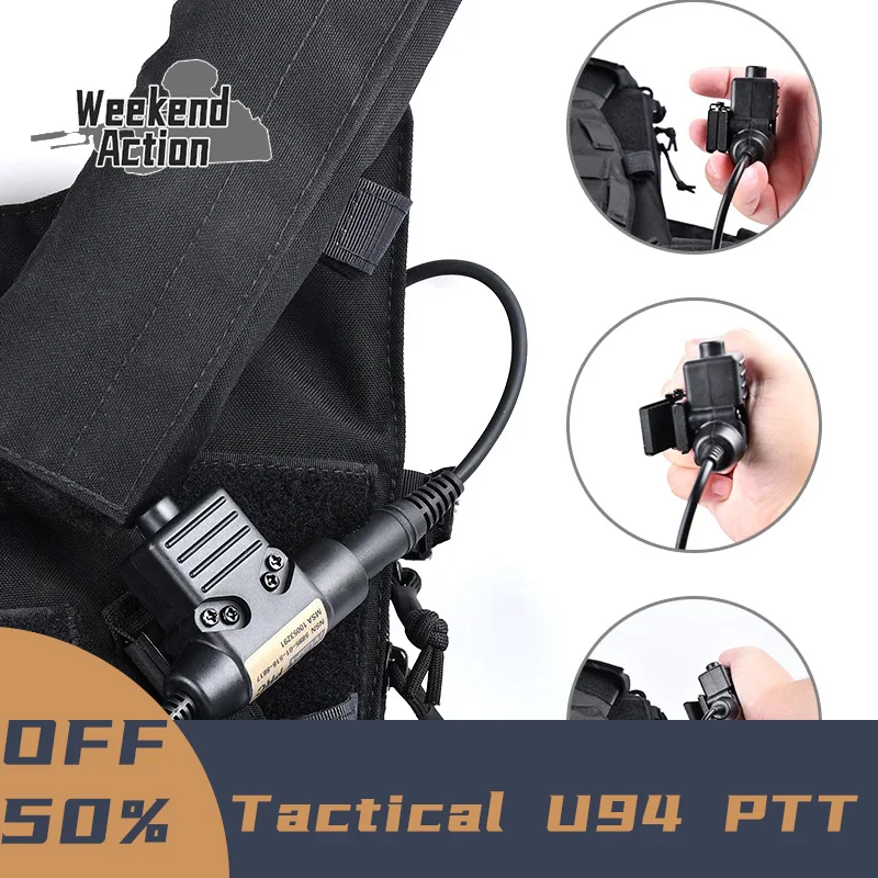 WADSN Militärische Taktische U94 PTT Für Kommunikation Headset Earmor Fit Motorola Midland Baofeng Kenwood Stecker Walkie Talkie Image