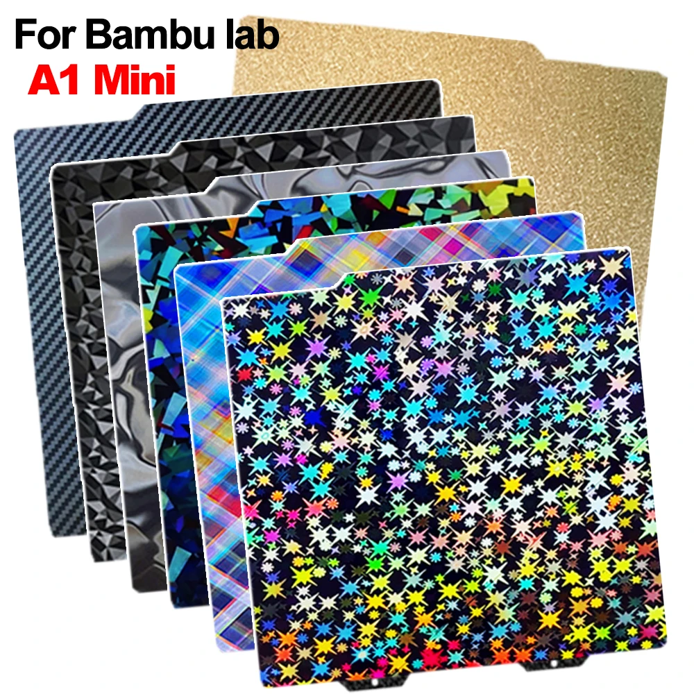 Für Bambulab A1 Mini PEI Bauplatte 184 x 184 mm glattes PEO PET doppelseitiges Federstahlblech für Bambu Lab A1 Mini-Heizbettteil Image