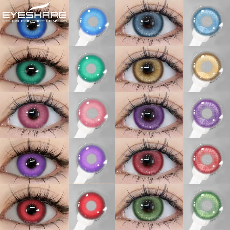 EYESHARE Farbige Kontaktlinsen für Augen, 1 Paar blaue Kontaktlinsen, lila Linsen, Cosplay, rosa Kontaktlinsen, jährliche Halloween-Linsen Image