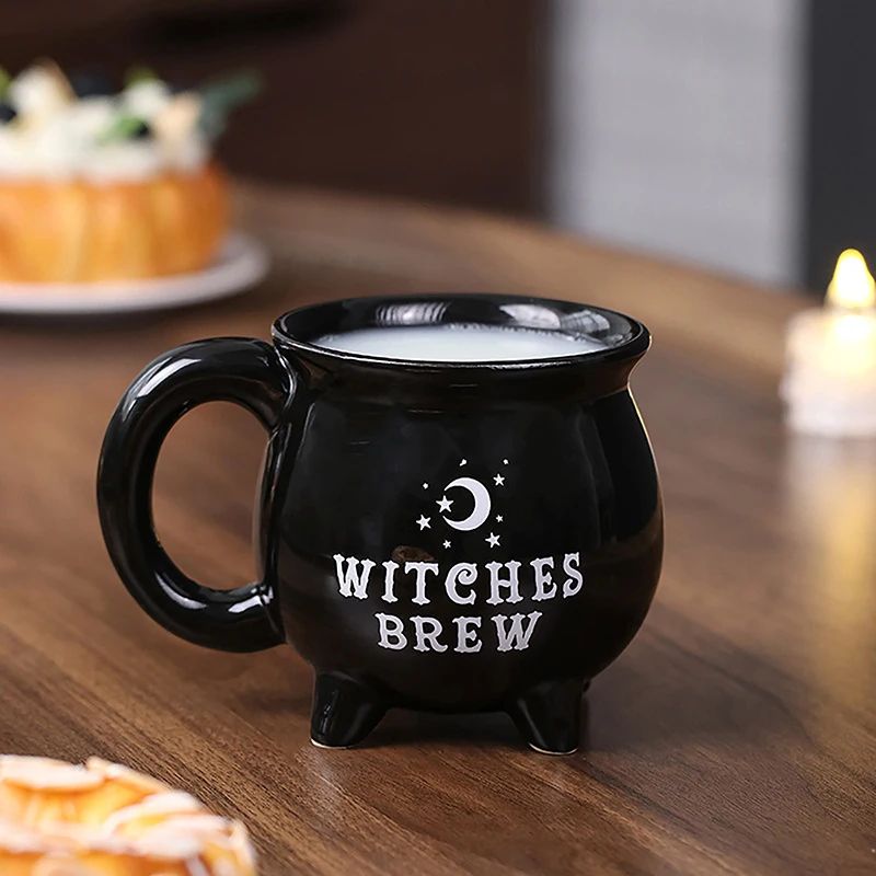 Kreative Hexen brauen Hexen kessel Kaffeetasse schwarz Keramik Kaffeetassen Halloween Tisch dekoration für Halloween Image