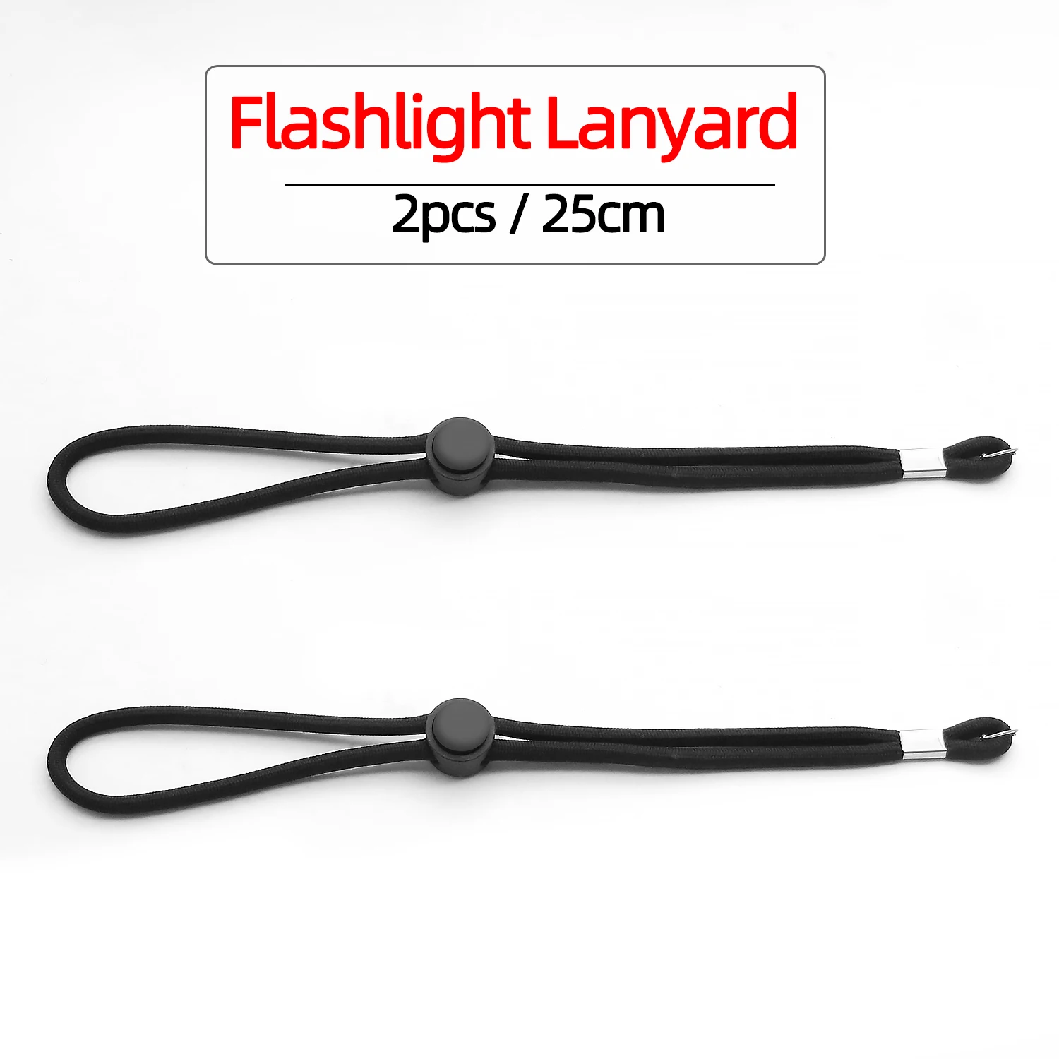 2Pcs 25CM Taschenlampe Riemen Lanyard Sling EDC Outdoor Werkzeuge Schwarz Paracord Einstellbar Anti Verloren Für Taschenlampe Kamera Image