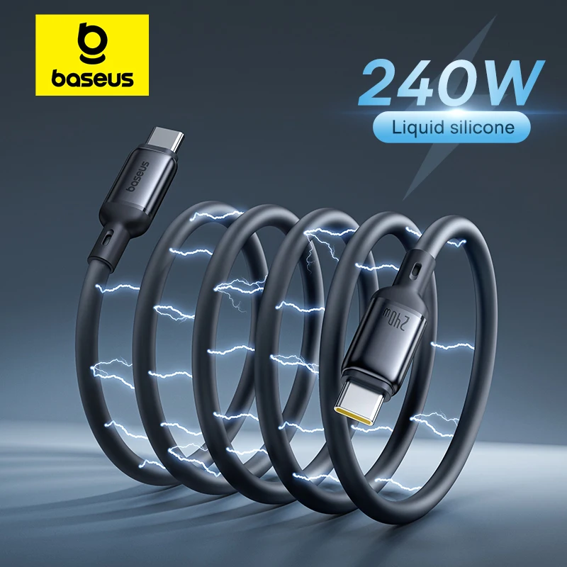 Baseus Picogo 240 W USB-C-Kabel für iPhone 16 15 magnetisches Schnelllade-Typ-C-Kabel für MacBook, flüssiger Silikondraht für Samsung Image