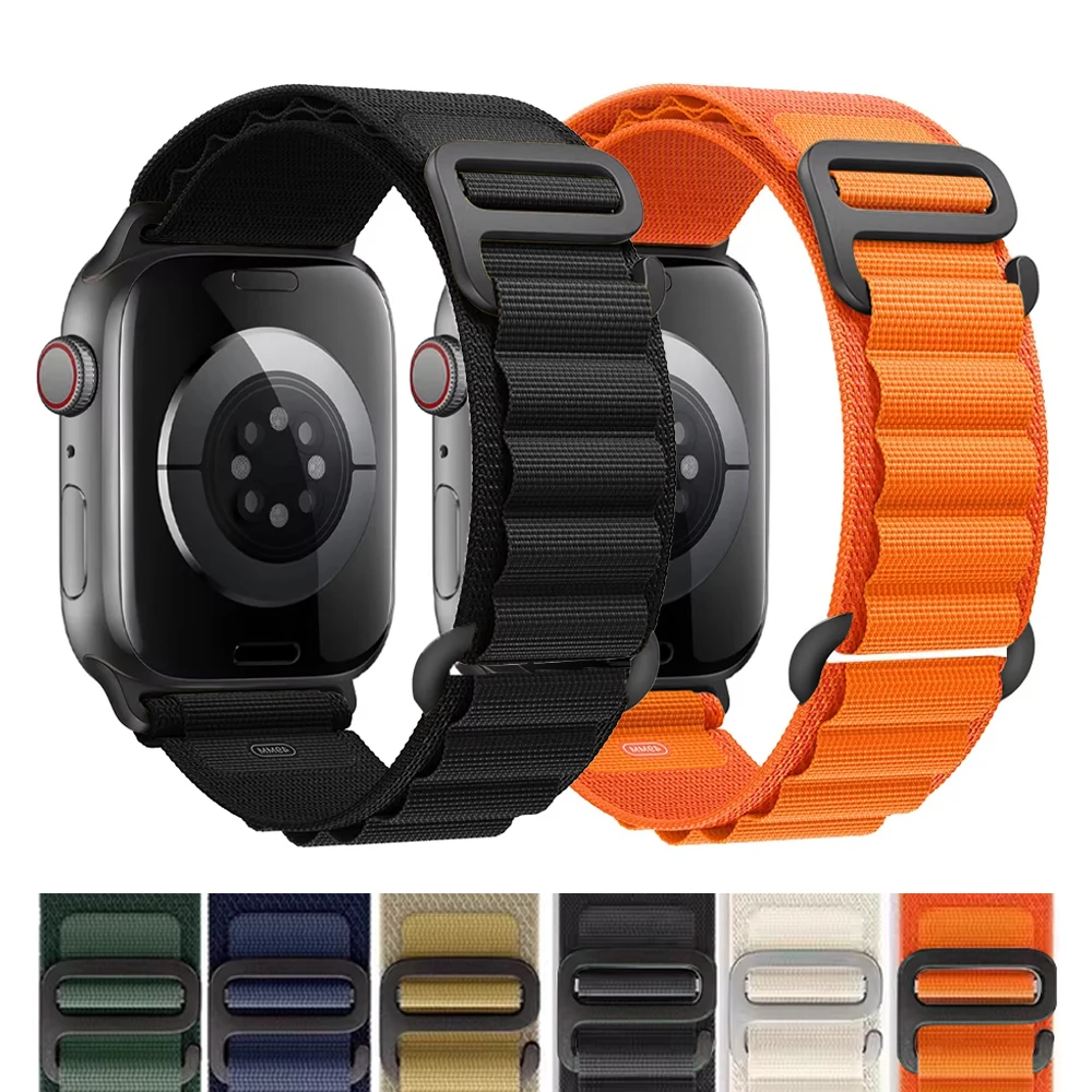 Für Apple Watch Armbänder 45 mm 46 mm 49 mm 42 mm iWatch Band 44 mm 40 mm Nylon Alpine Armband Correa Serie 10 9 8 7 6 11 SE Ultra 2 3 Image
