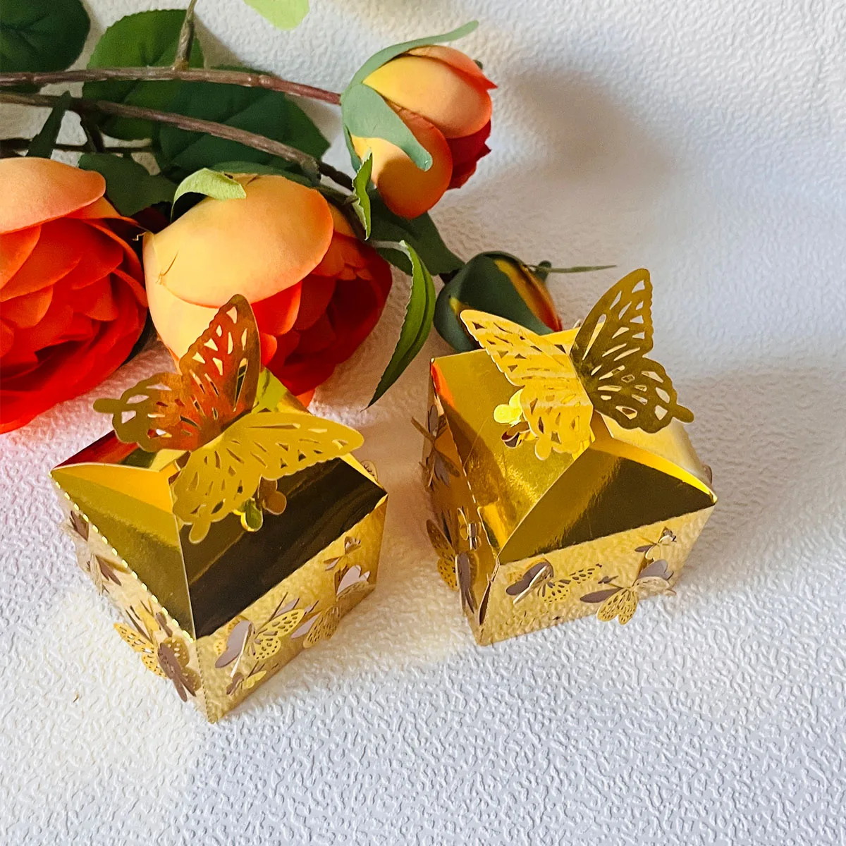 10/50 stücke Schmetterling Süßigkeiten Boxen Geschenke Verpackung Papier boxen Geburtstags feier Dekorationen Mädchen Hochzeit Baby party Gefälligkeiten für den Gast Image