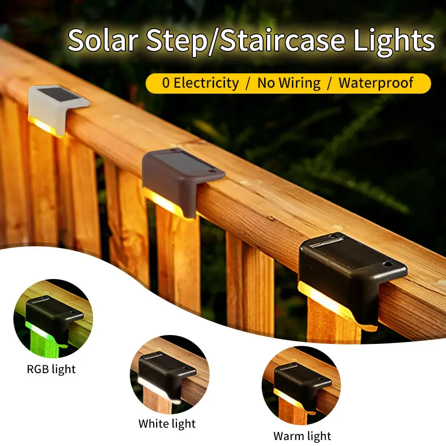 Solar Schritt Lampe Pfad Treppe Outdoor Garten Lichter Im Freien Wasserdichte Balkon Licht Dekoration Für Hof Terrasse Treppen Zaun Licht