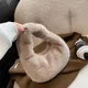 Winter Damen Halbmond Pelz Handtasche Kleine Plüsch Handgelenk Taschen für Damen Mode Pelzigen Kurzen Griff Kupplung Telefon Tasche Münze geldbörsen