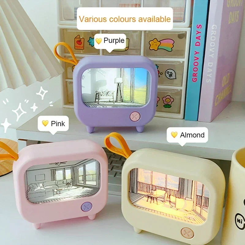 Led Nachtlicht TV Malerei Nette Cartoon Dekoration Nachtlicht Wohnzimmer Desktop Hause Atmosphäre Nachttisch Lampen