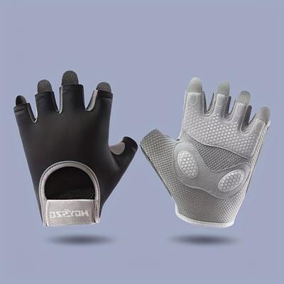 TEMU Pair Of Sports Gloves With Anti-slip Sponge And Fashionable Fitness, Breathable Training Gloves