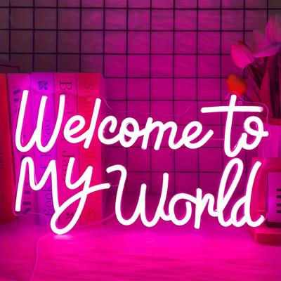 TEMU Welcome To Neon Led Sign, Letter Neon Signs For Wall Decor, Pink Neon Lights Signs With Usb Powered For Bedroom, Wall Hanging Decor, Livingroom