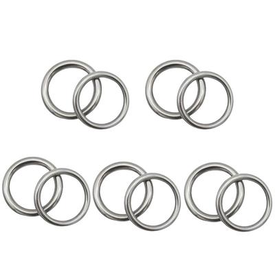 TEMU 10pcs Stainless Steel Solid Rings, Seamless Welded Pet Rings, Fishing Net Pull Rings, Decorative O-shaped Lifting Rings, Metal Material