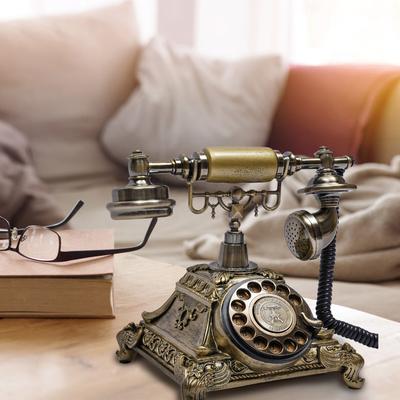 TEMU Vintage Antique European Style Old Fashioned Rotary Dial Retro Old Fashioned Landline Telephone For Home Office Cafe Bar Decor European Style Landline Telephone