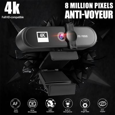 TEMU 4k Webcam - And Usb Webcam Auto , 120Â° Computer For Laptop Pc Desktop, Webcam Conference , Includes