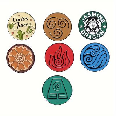 TEMU 7pcs Creative And Personalized Game Symbols Enamel Pin Brooch