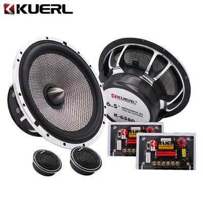 TEMU 1 Pair, 6. 5-inch 480w 2-way Car Hifi Coaxial Speakers Door Car Stereo Subwoofer Full-range Speakers, Aluminum Alloy