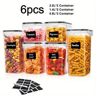 TEMU 84 Airtight Food Storage Containers With , Kitchen Supply Jars, Plastic Kitchen And Cereal, Flour And Sugar Organizer Jars, (42 + 42 Boxes) Are Bpa-free, Including Labels And Pens, Canisters