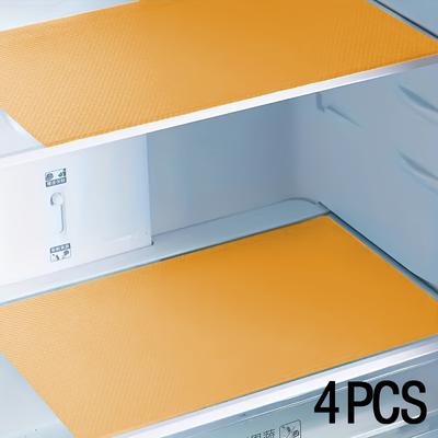 TEMU 4pcs Refrigerator Liners Mats Washable, Refrigerator Mats Liner Waterproof Oilproof, Fridge Liners For Shelves, Cover Pads For Freezer Glass Shelf Cupboard Cabinet Drawer