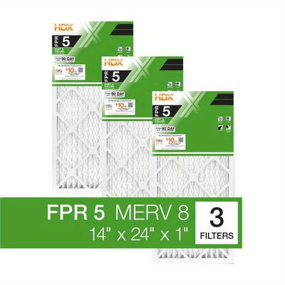 TEMU Da06 14 In. X 24 In. X 1 In. Standard Pleated Furnace Air Filter Fpr 5, 8 (3-pack)