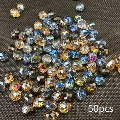 TEMU 50pcs 8mm Glass Beads, Prism Sun , Diy Window Hanging Decoration, Bracelet, Earrings, Necklace, Jewelry Accessories