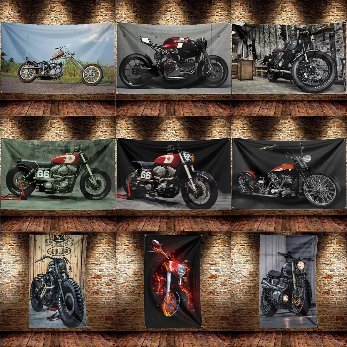 90X150CM Motorrad Auf Dem Weg Flagge Banner Motorradfahrer Kunst Vintage Poster Wand Zeichen Dark Motor Auto Mann garage Pub Club Bar Image