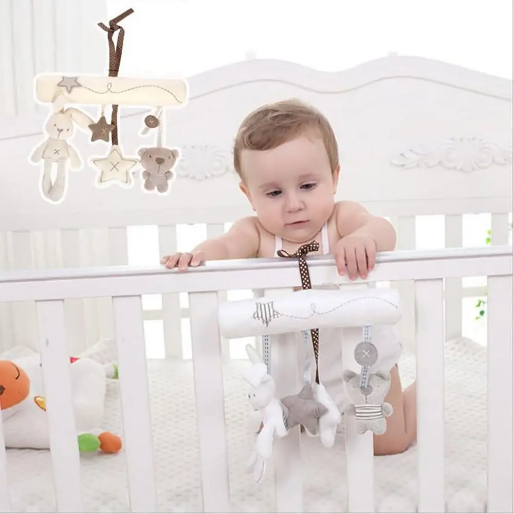 Baby Hängende Rassel Spielzeug 0-12 Monate Weiche Kaninchen Bär Aktivität Krippe Kinderwagen Spielzeug Kinderwagen Hängen Anhänger Glocke Plüsch Beschwichtigen Puppe