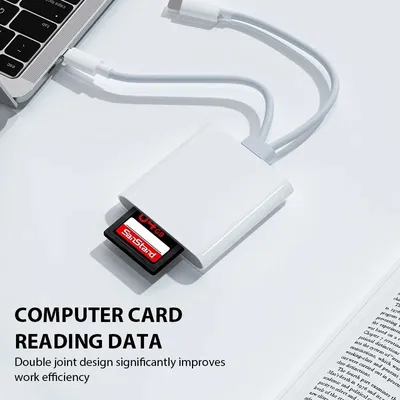 2-in-1-OTG-Kartenleser Typ C/Lightning auf SD TF-Speicherkartenadapter für PC, Laptop, iPhone, Image