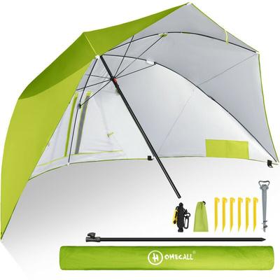 HOMECALL Strandmuschel mit umbrella system UV-resistentes 50+ Umfunktionieren zum Sonnenschirm Image