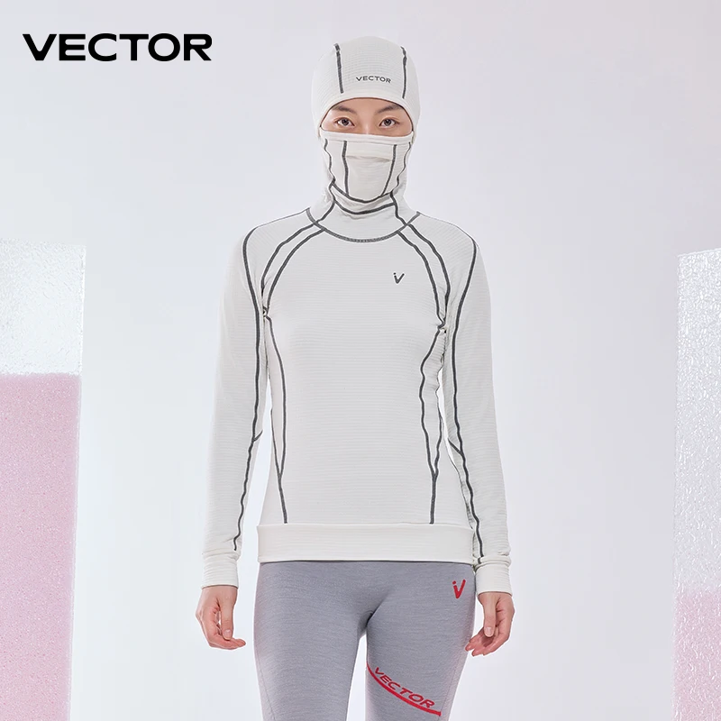 VECTOR nouveau Style à capuche mi couche polaire sous-vêtement thermique masque à capuche Double planche ski hommes et femmes Ultra doux hiver rapide