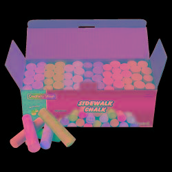 Chenille Kraft Creativity Street Jumbo Sidewalk Chalk, 4" x 1", Assorted Colors, Case Of 52