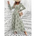 Damen Midi Kleid Korsett Kleid A-Linien Kleid Elegantes Urlaub Casual Puffärmeliges Urlaub Casual Täglicher Regular Fit Grafik Ärmellos V-Ausschnitt Schwarz Weiß Hellbraun Grün Sommer