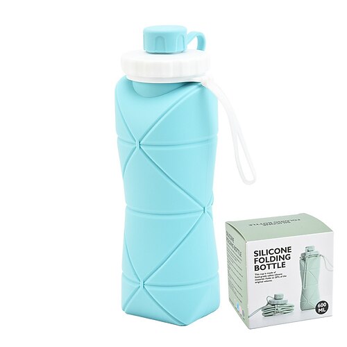 faltbare Silikon-Wasserflasche – auslaufsicher, BPA-frei lebensmittelecht - perfekt zum Wandern reisen Image